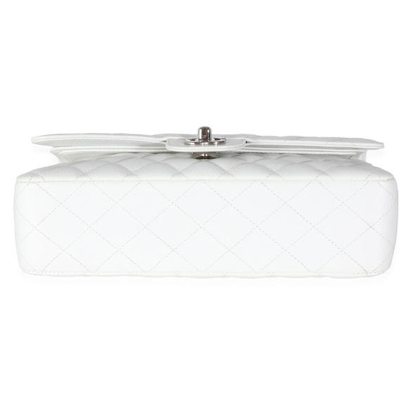 Chanel White Quilted Caviar Medium Classic Double Flap Bag - Picture 4 of 6
